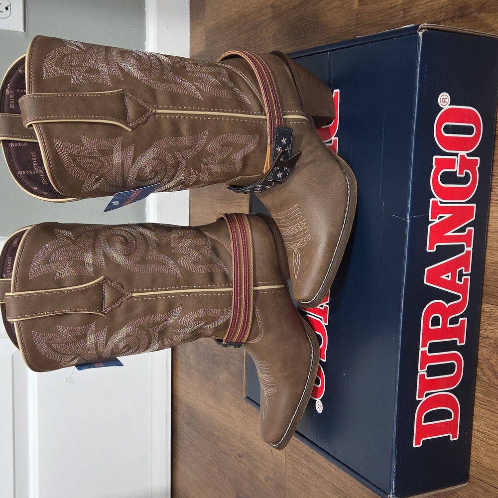 Durango Women's Tan Western Heeled Boots - Picture 4 of 12